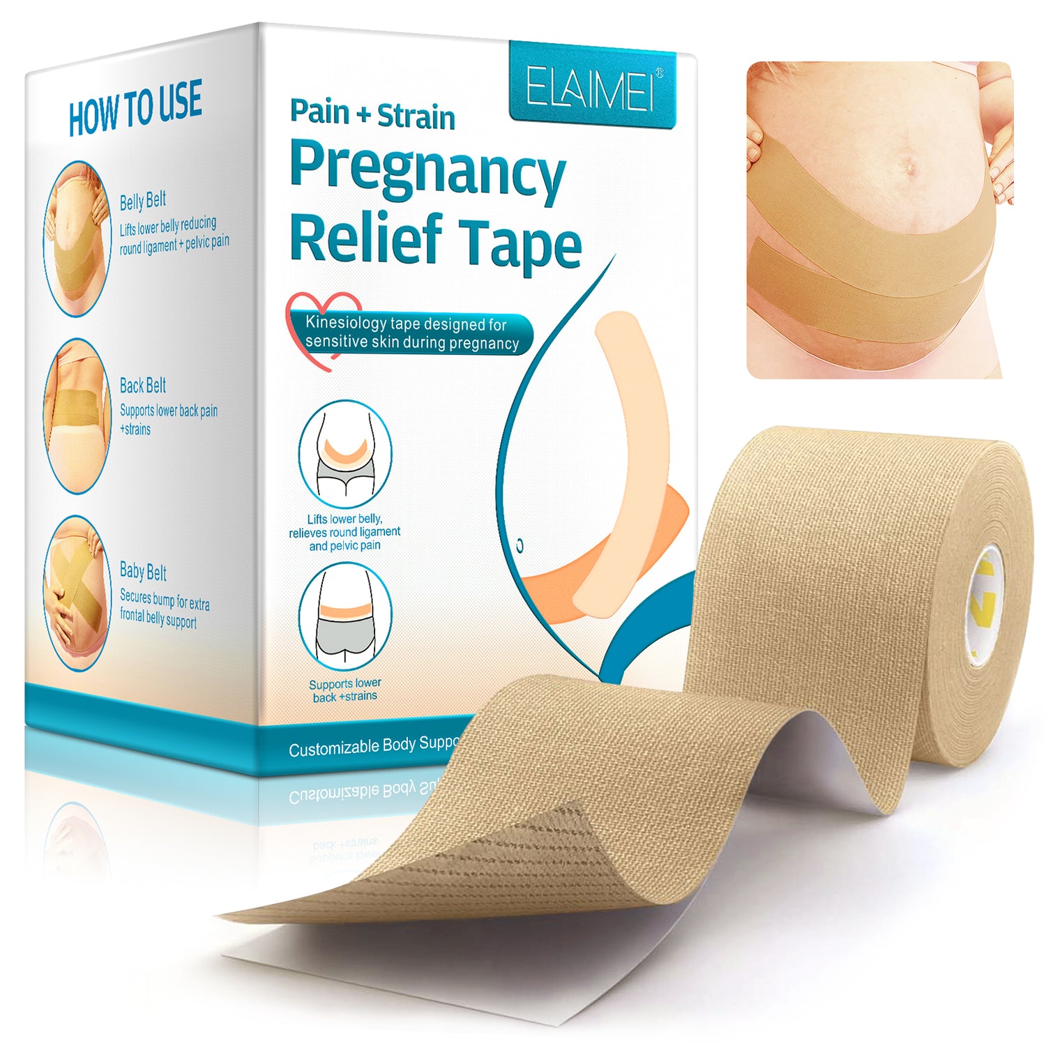 ELAIMEI Pain & Strain Pregnancy Relief Roll Tape