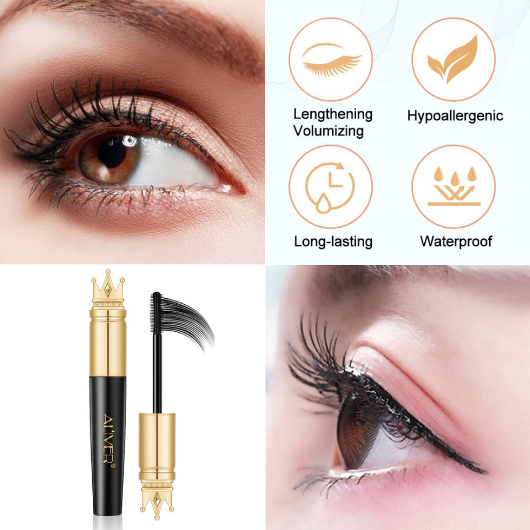 ALIVER Waterproof 4D Eyelash Volume Mascara, Black