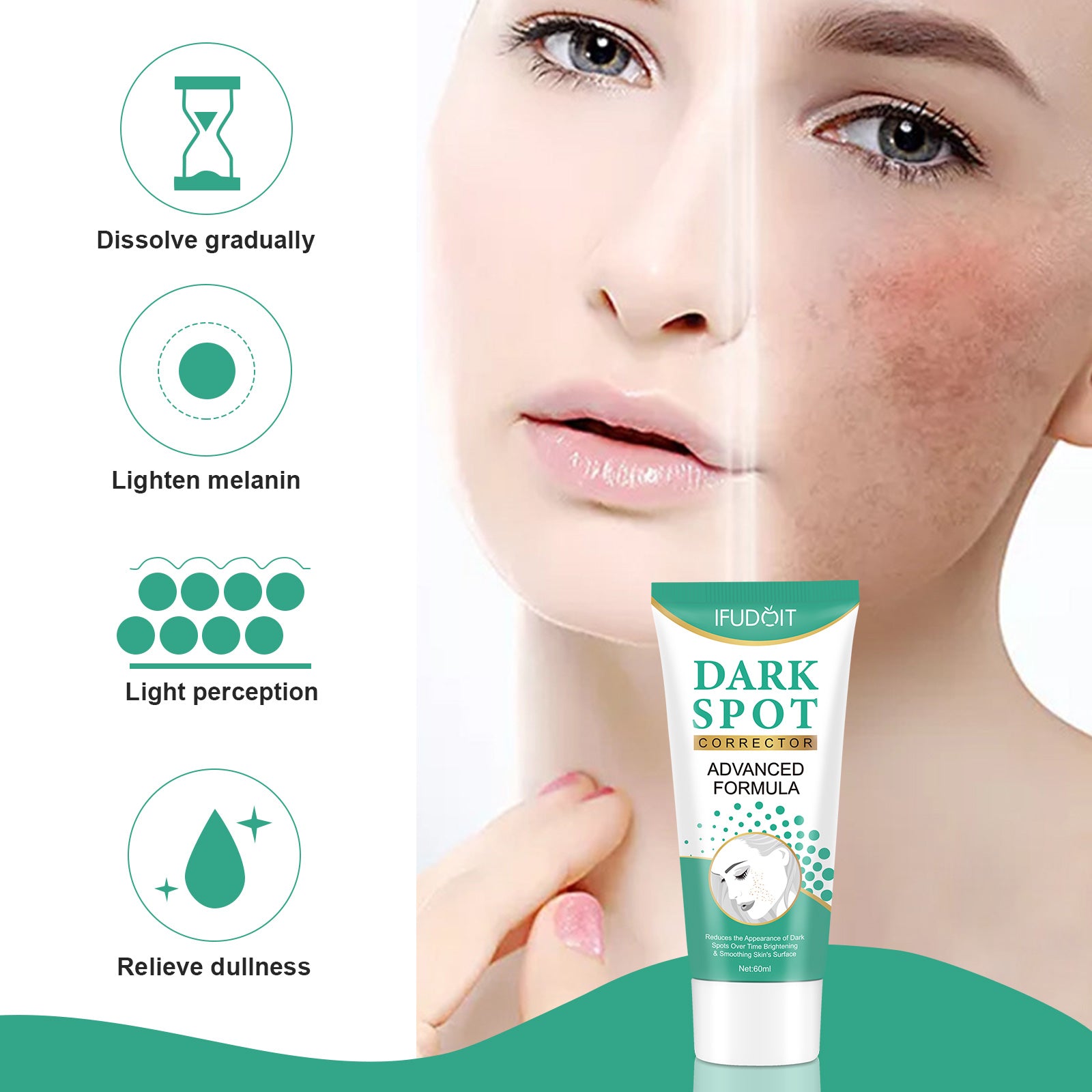 Iffudoit Dark Spot Skin Correcting Cream Remover for Face and Body