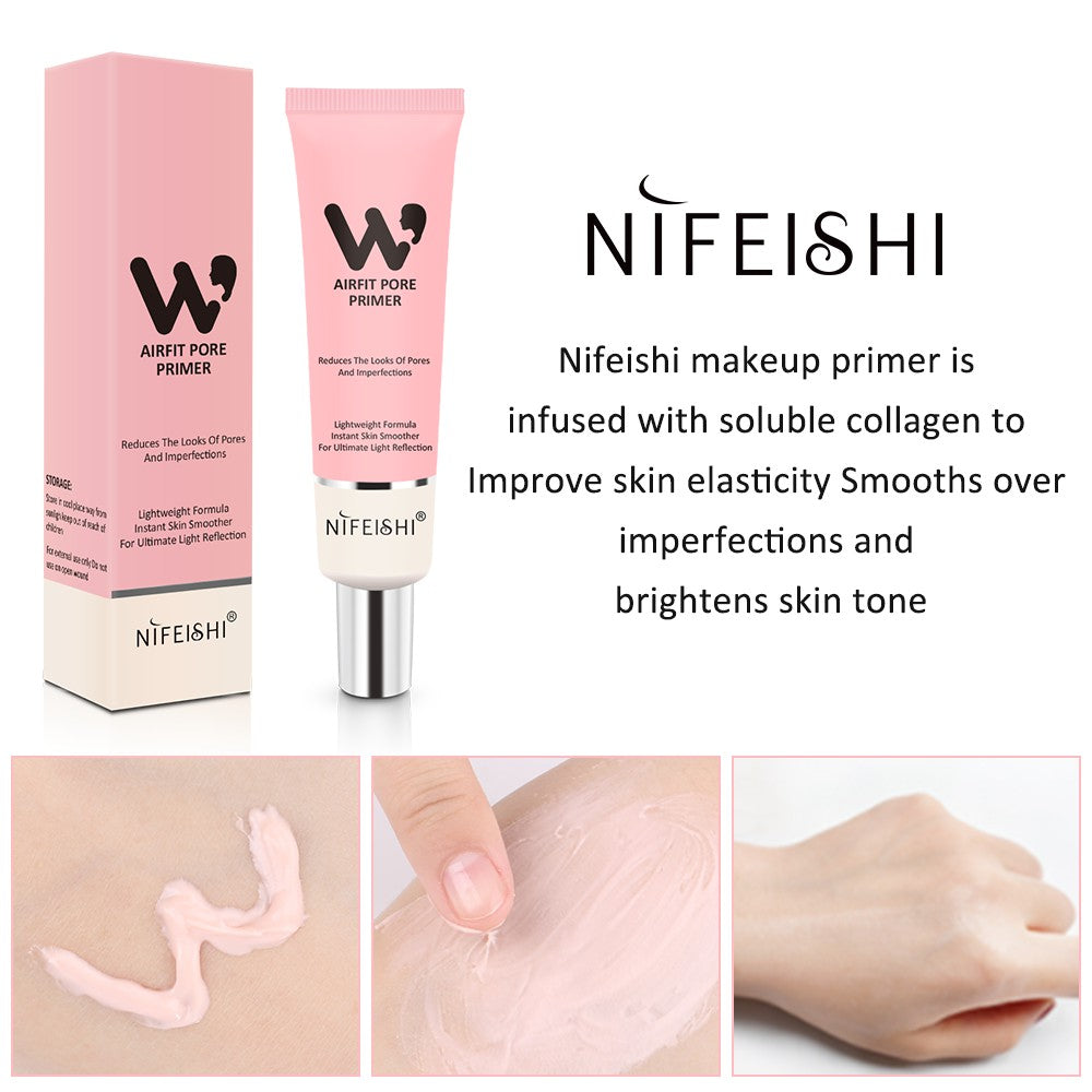 Nifeishi Facial Airfit Pore Primer Makeup Base Isolation Cream Invisible Pore Cover Concealer Foundation