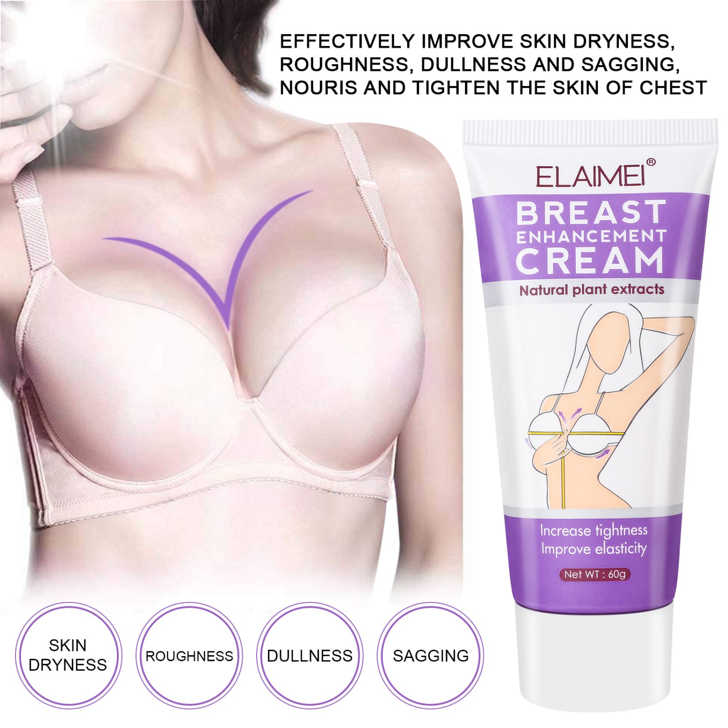 ELAIMEI Firming & Lifting Cream for Breast Enhancement, 60g