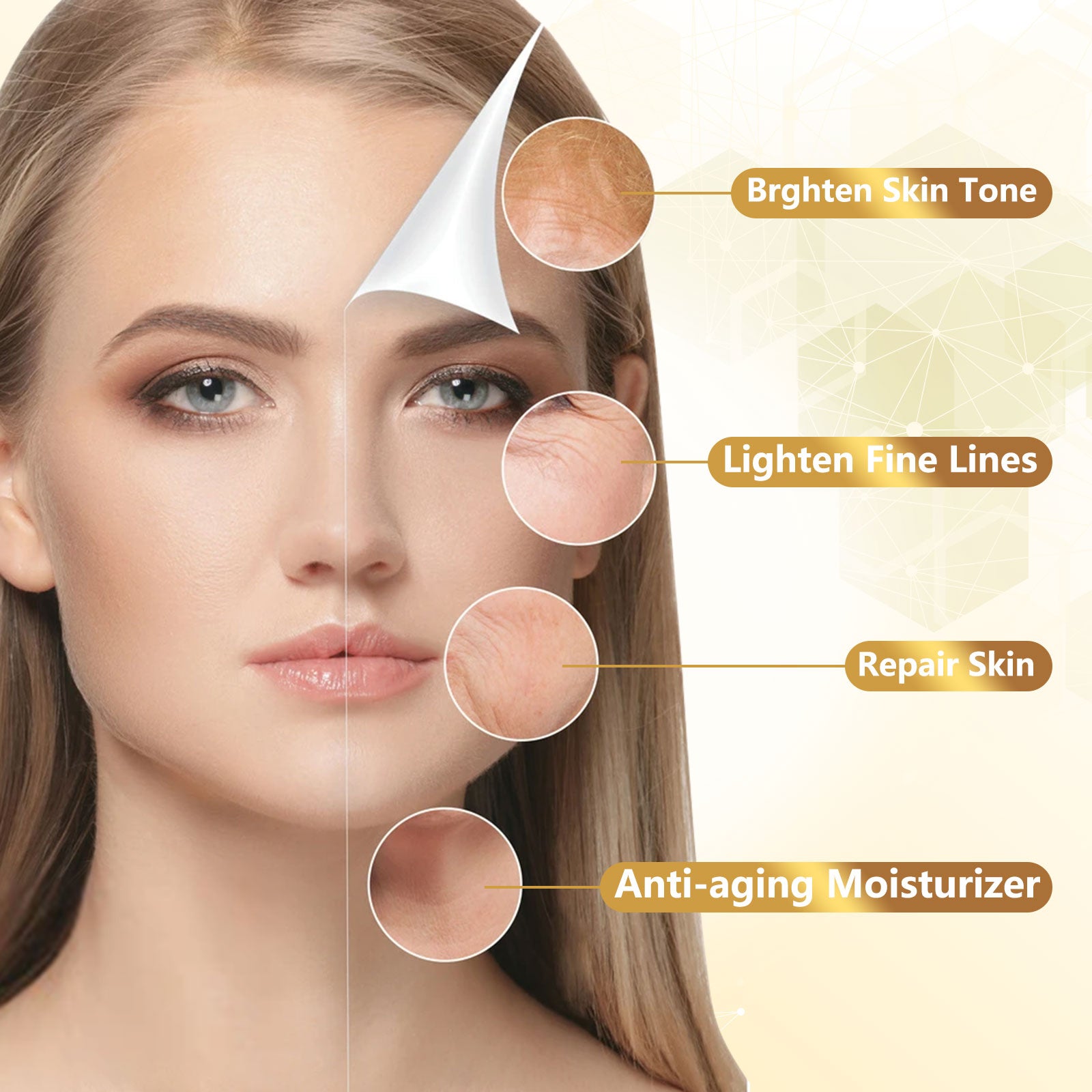 Ifudoit Facial Vitamin C Cream Face Anti-Aging Moisturizer Retinol Wrinkle Skin Care Hydrating Repair Reduce Fine Line Hyaluronic Acid