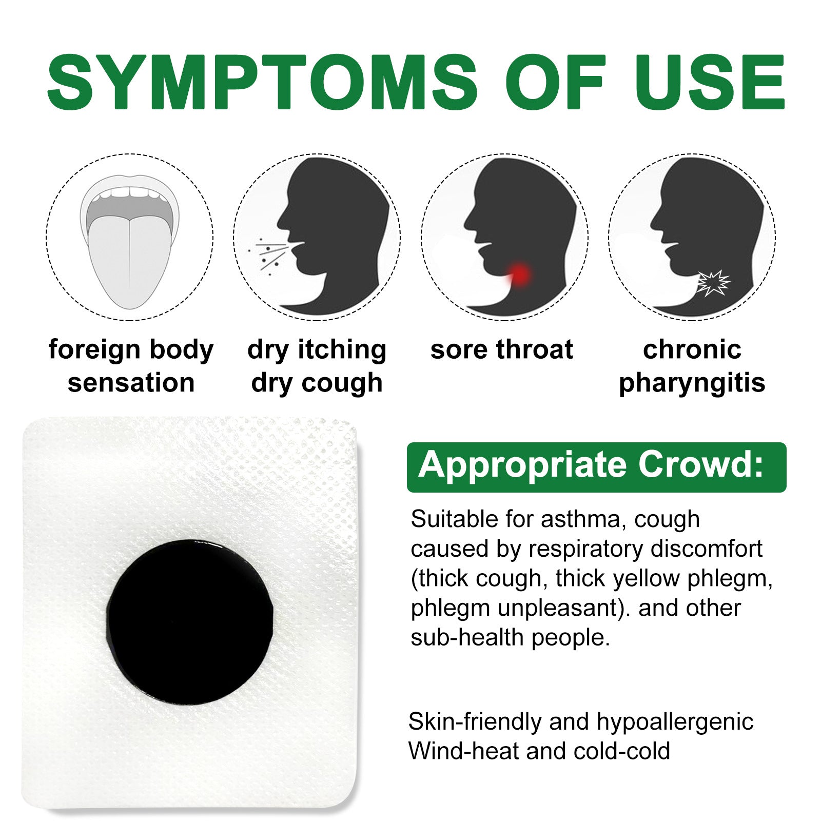 SEFUDUN Cough Relief Patches, 6pcs