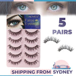 ALIVER 5 Pairs False Fake Eyelashes Set