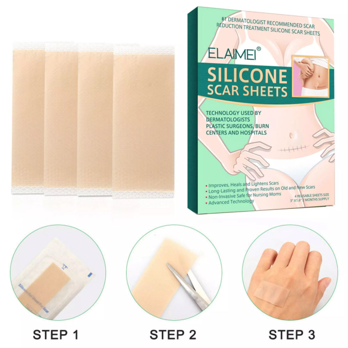 Elaimei Silicone Sheets for Scar Removal
