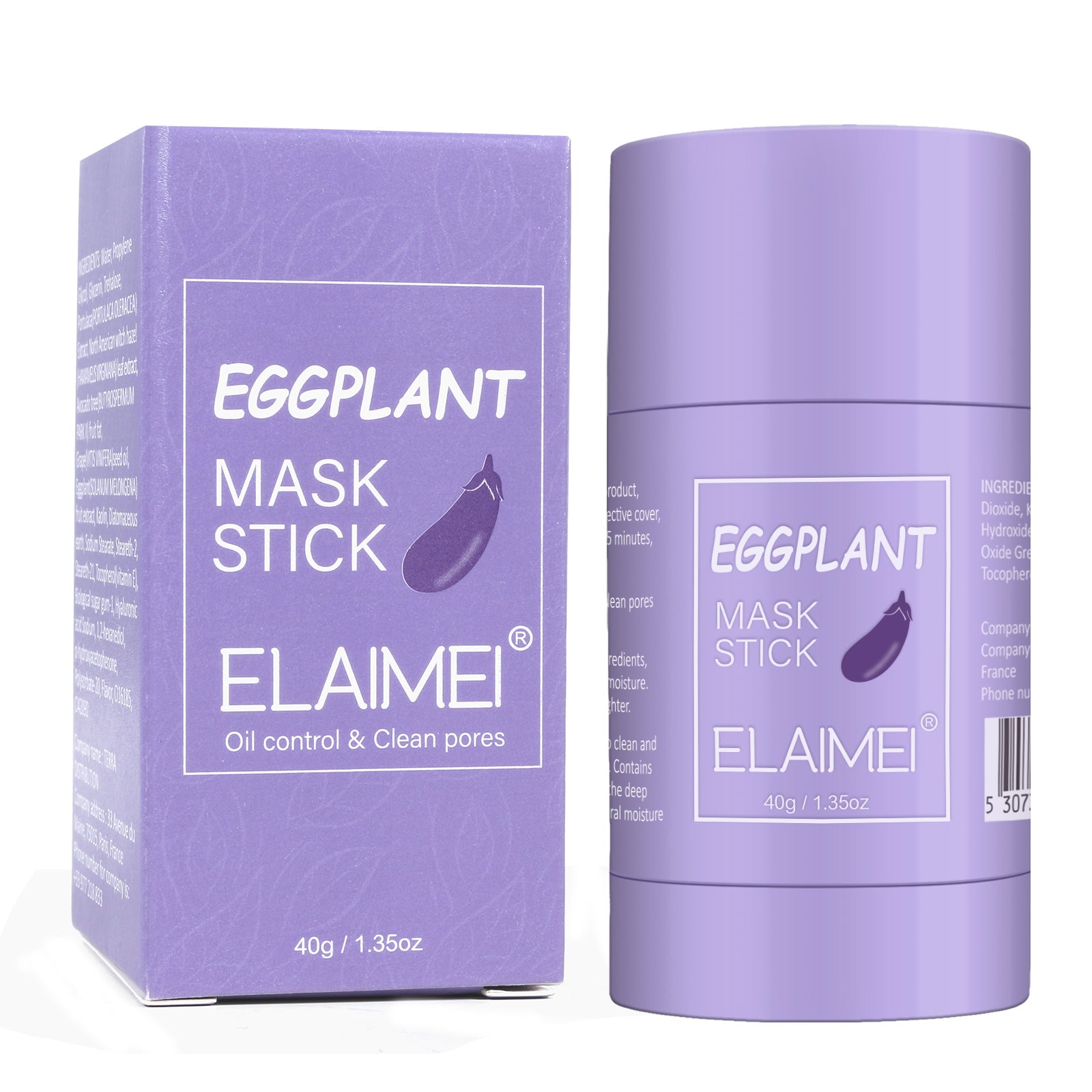 ELAIMEI Eggplant Purifying Clay Stick Mask, 40g