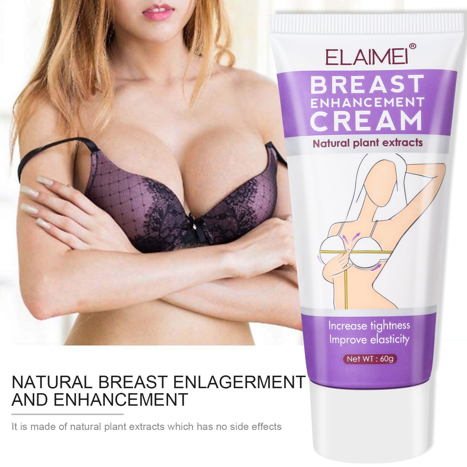 ELAIMEI Firming & Lifting Cream for Breast Enhancement, 60g