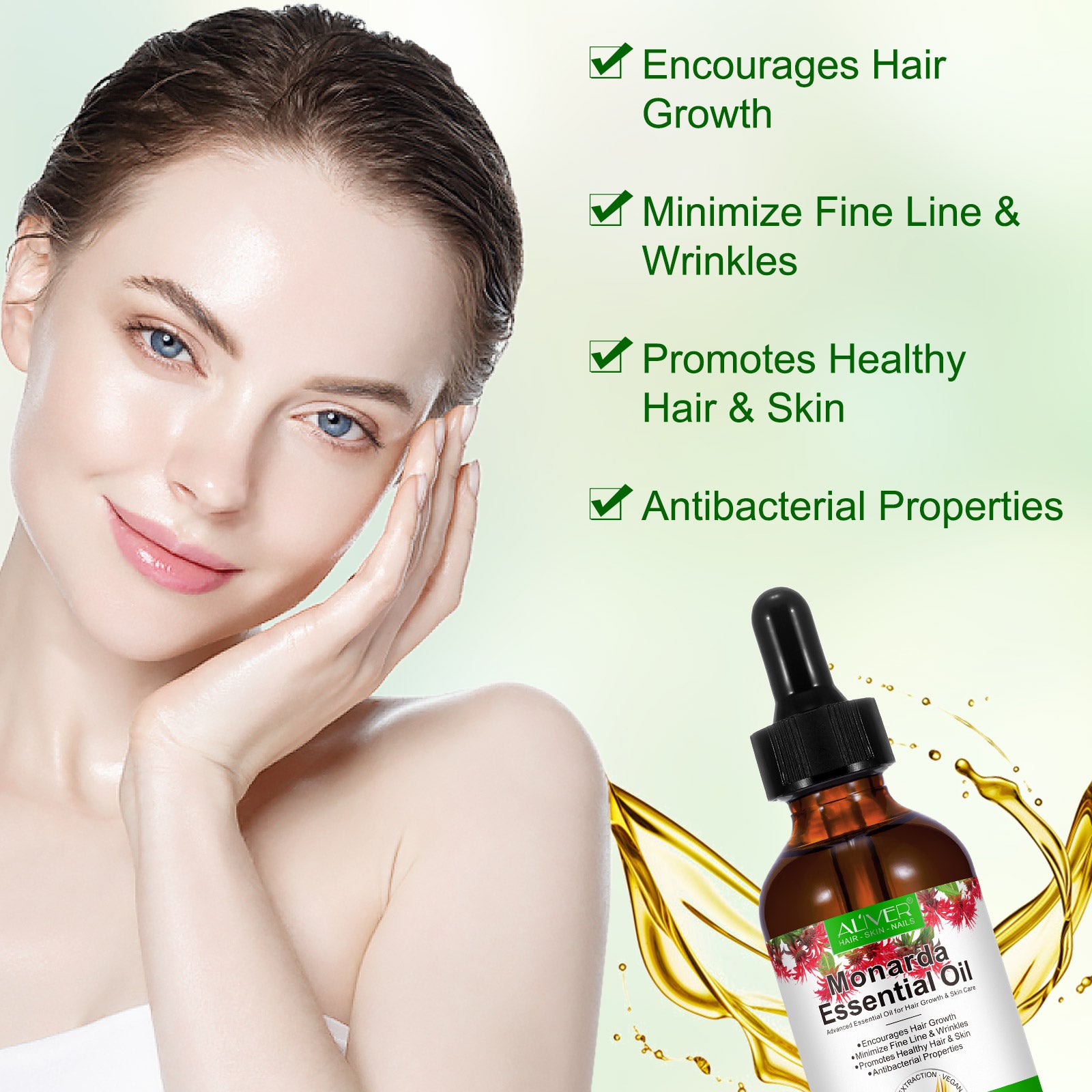 ALIVER Natural Monarda Essential Oil for Hair Growth, 60ml