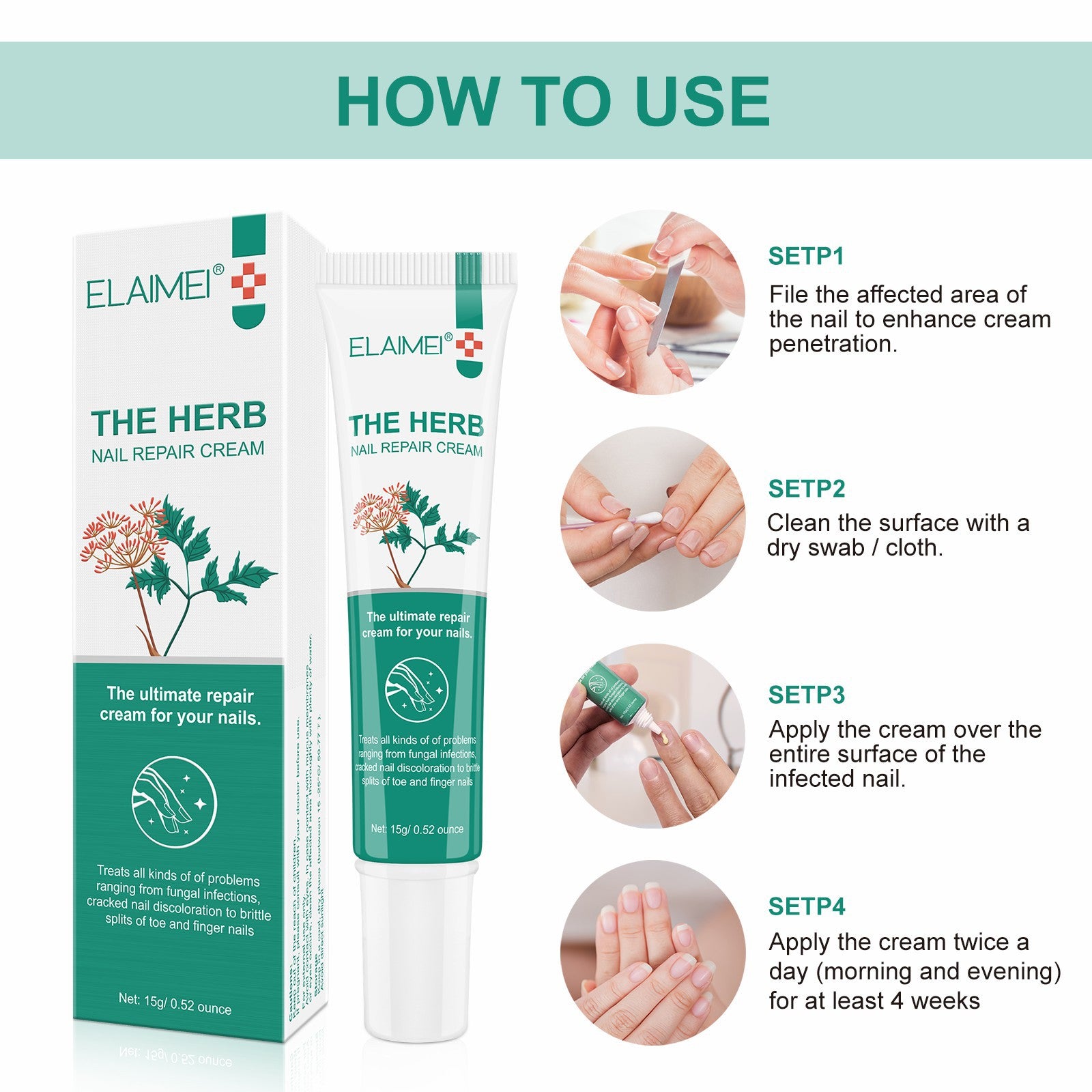 ELAIMEI Herbal Nail Repair Cream, 15g