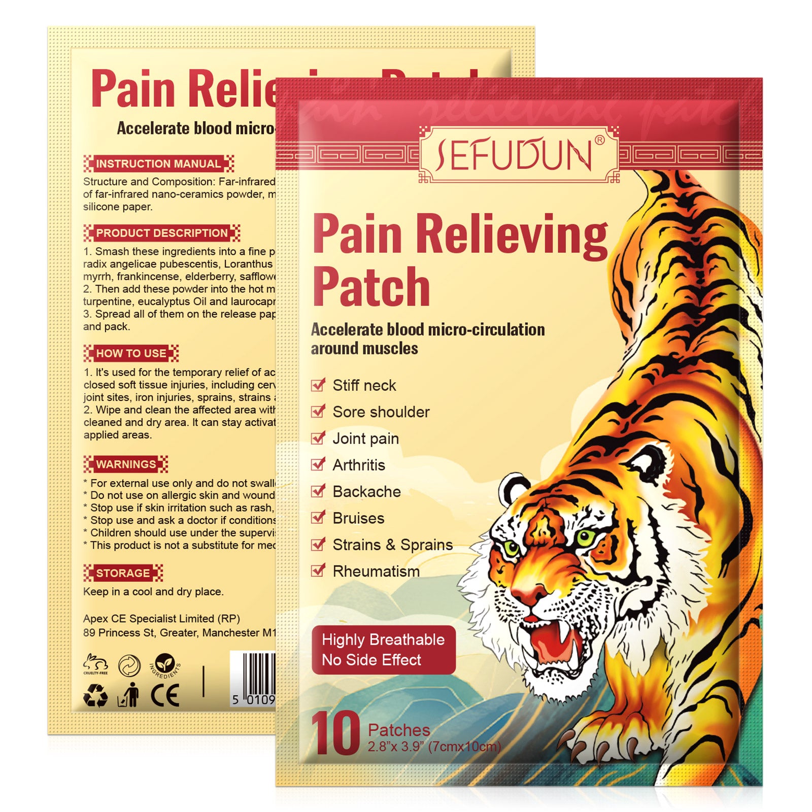 SEFUDUN Pain Relieving Patches, pack of 10pcs