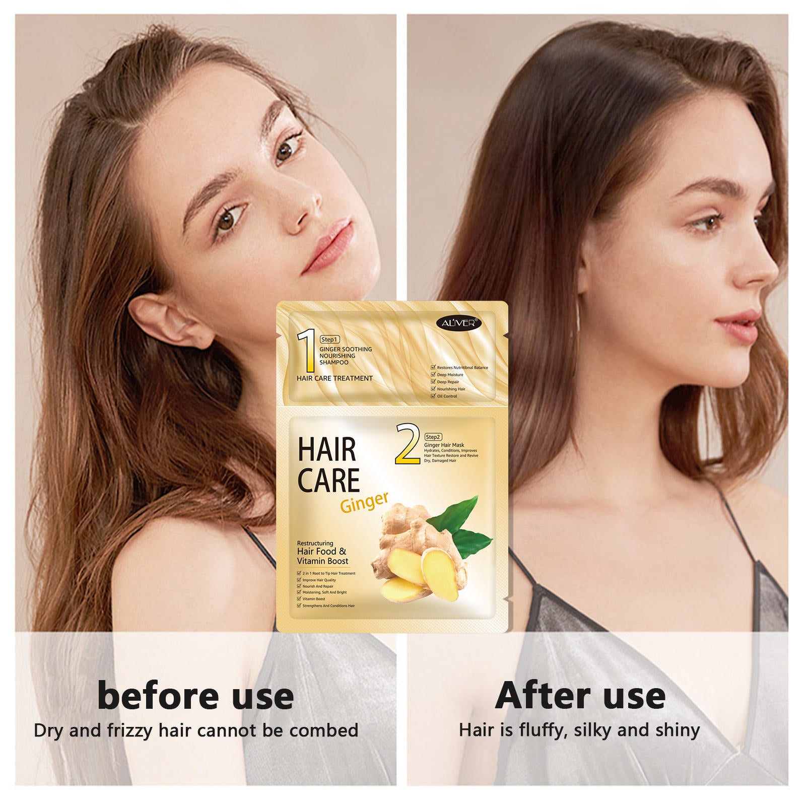 ALIVER 2in1 Ginger Hair Mask & Repair Shampoo Treatment, 35g