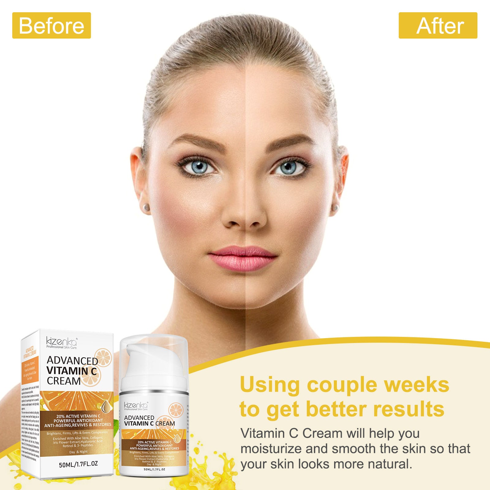KIZENKA 20% Advanced Vitamin C Cream, 50ml