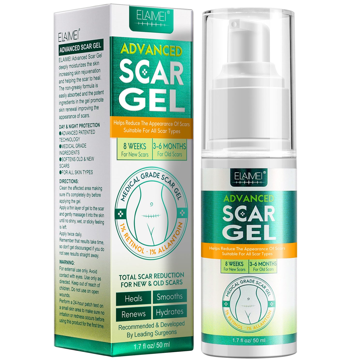 ELAIMEI Advanced Scar Removal Gel for Body, 50ml