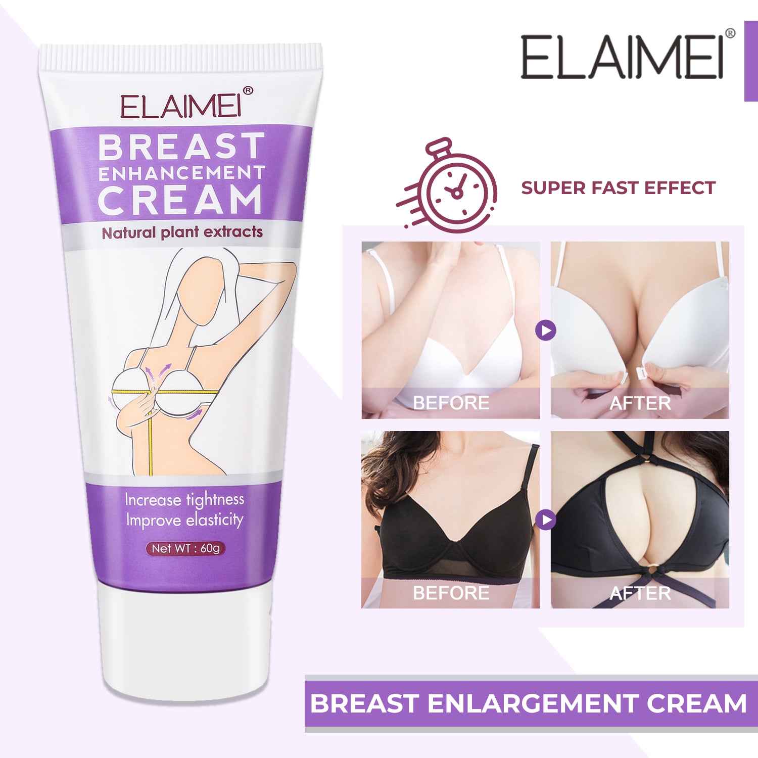 ELAIMEI Firming & Lifting Cream for Breast Enhancement, 60g