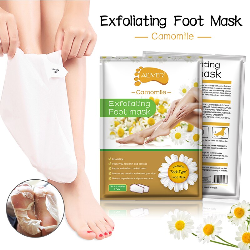 Aliver Сamomile Soft Foot Peel Mask for Feet Dead Skin Remover