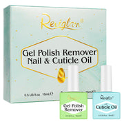 Reviglam Gel Nail Polish Remover and Cuticle Oil Manicure Kit Soak Off Fast Moisturizer Instant Nails Strength Easy to Use
