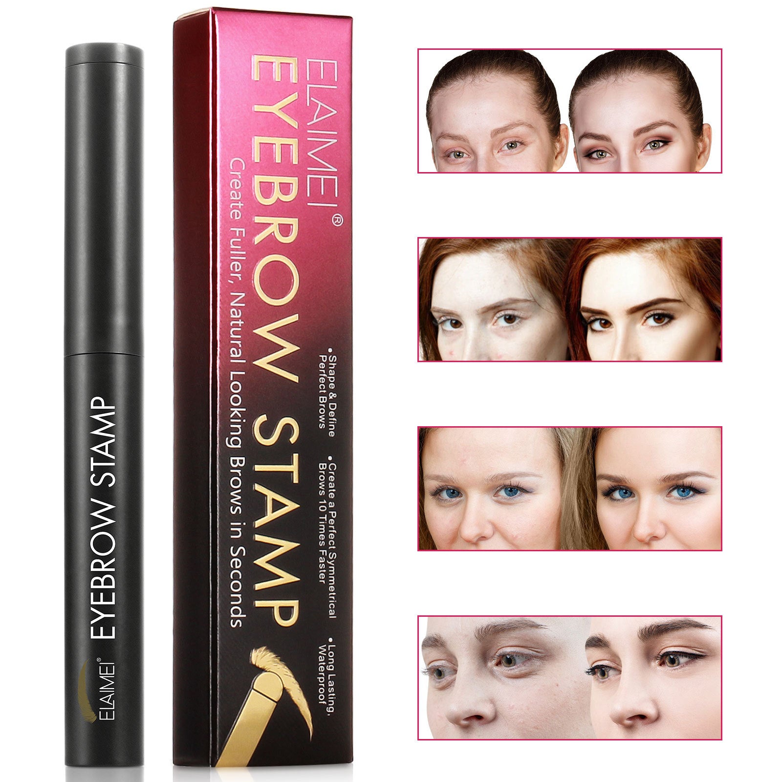 ELAIMEI Medium Brown Eyebrow Stamp Set