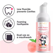 ALIVER Peach Flavor Foam Toothpaste for Kids, 60ml