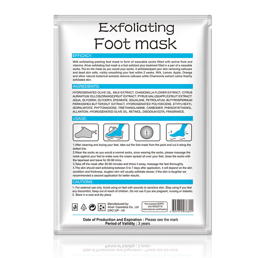 Aliver Milk Soft Foot Peel Mask for Feet Dead Skin Remover