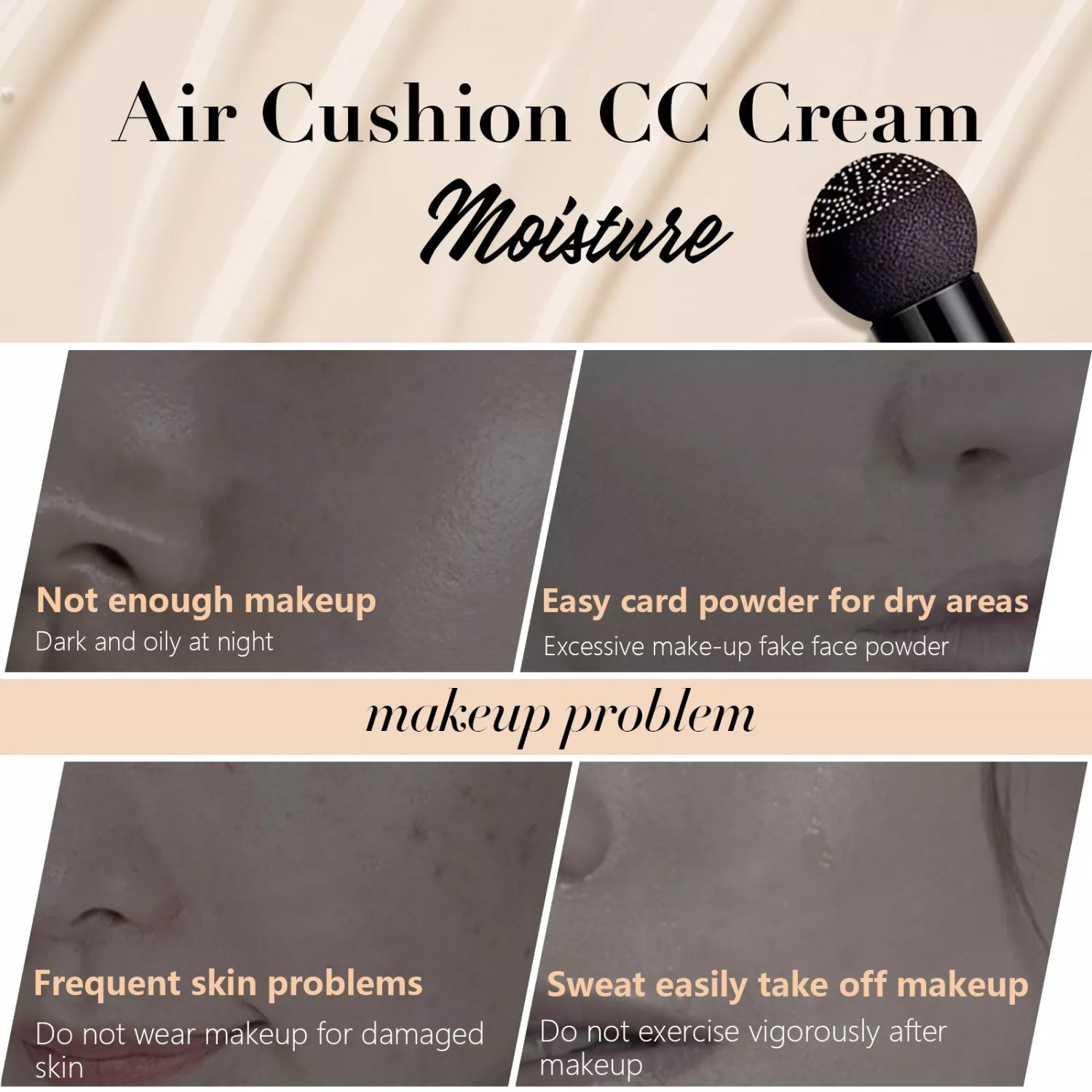 ALIVER Air Cushion CC Cream Foundation, Ivory