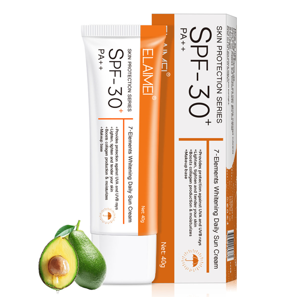 Elaimei UV Sunscreen SPF 30 PA++ Sunblock Sun Water Resistant Broad Spectrum Facial Body Skin Beach Defense 40g