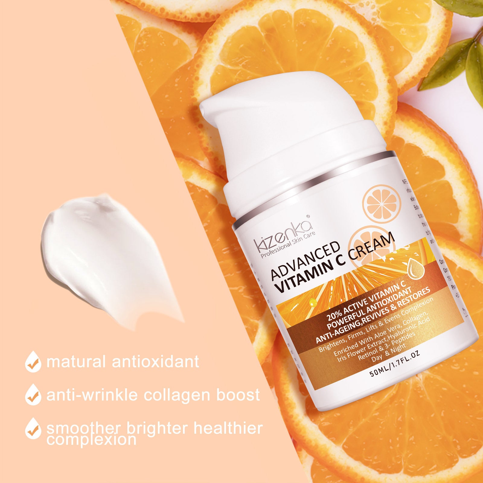 KIZENKA 20% Advanced Vitamin C Cream, 50ml
