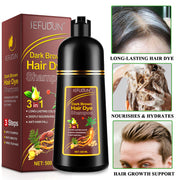 SEFUDUN 3in1 DARK BROWN Hair Dye Shampoo, 500ml