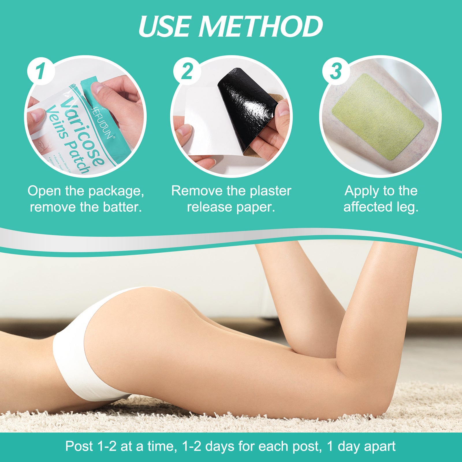 Varicose Veins Patch Treatment for Legs Relief Pain Vasculitis, Spider Vein Strengthen Capillary Health Blood Circulation Vein Care Fading  (8 count)