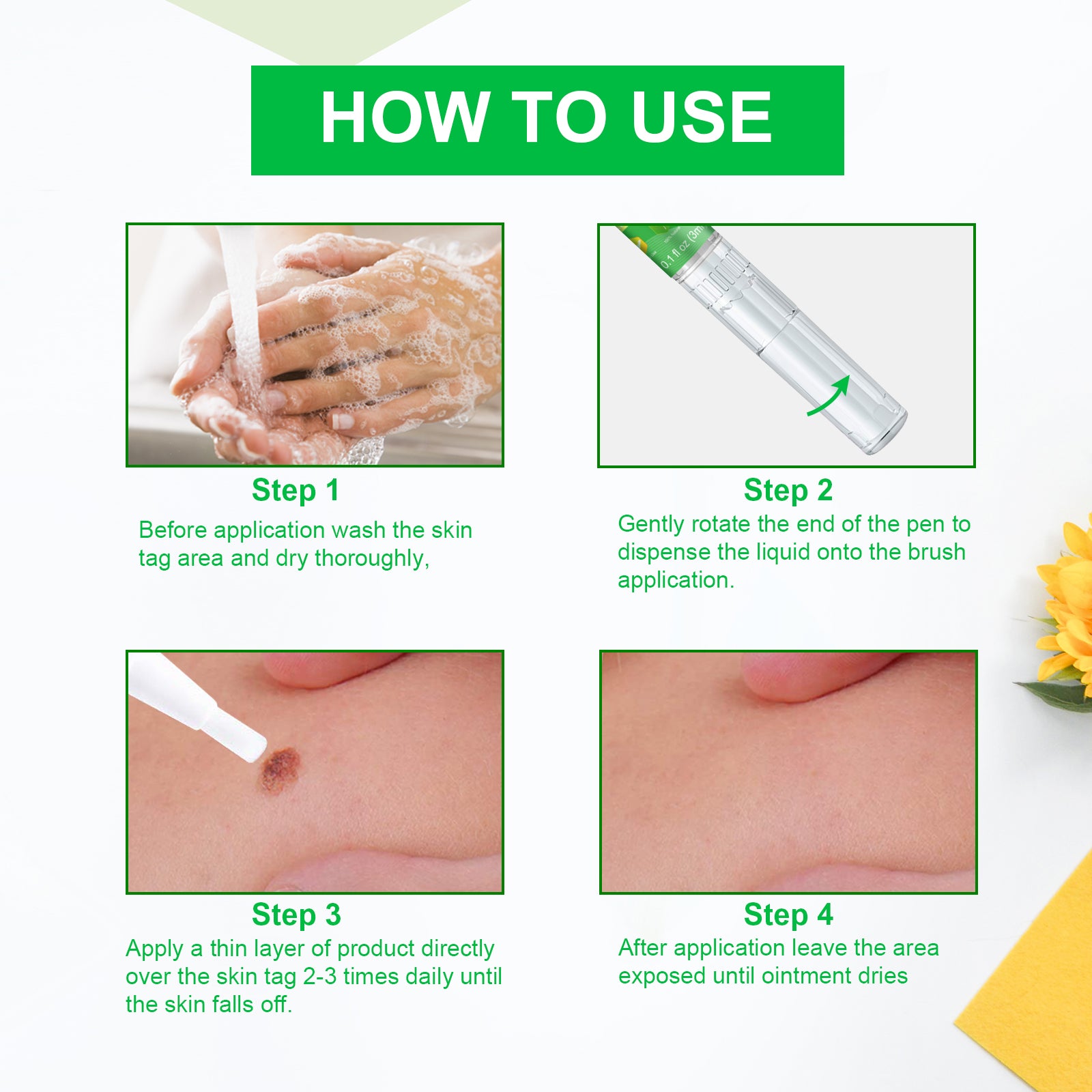 ALIVER Body Skin Tag Remover Pens, Anti Mole & Wart Kit, 5pcs