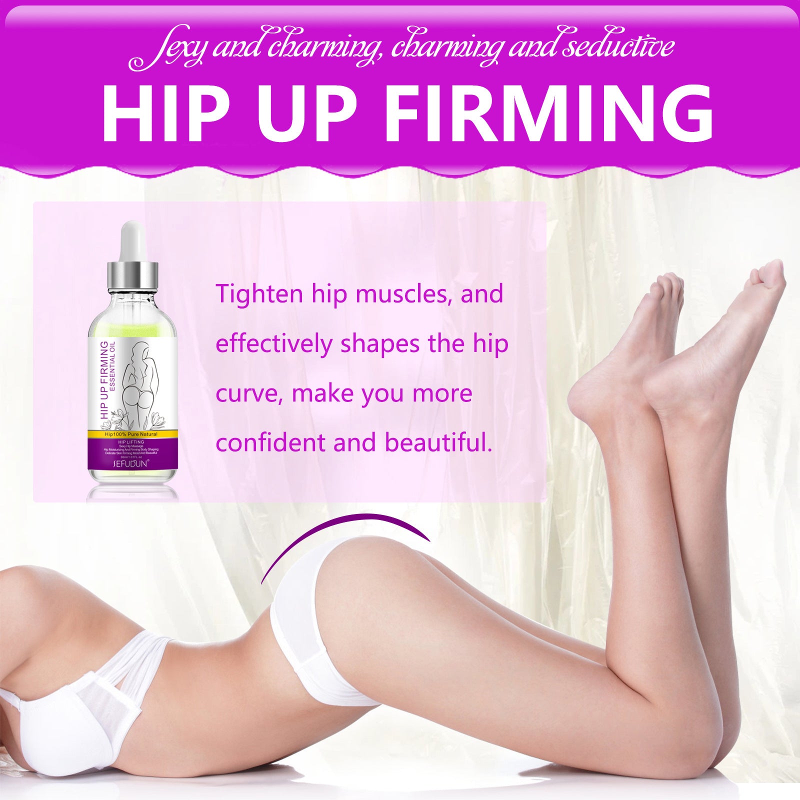 Sefudun Hip Up Firming Essential Oil, 30ml