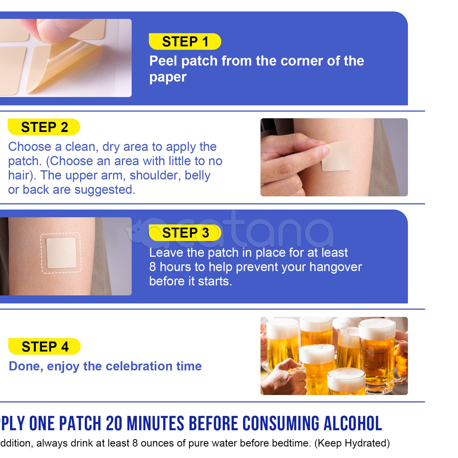 ELAIMEI Anti Hangover Party Pads, 60pcs