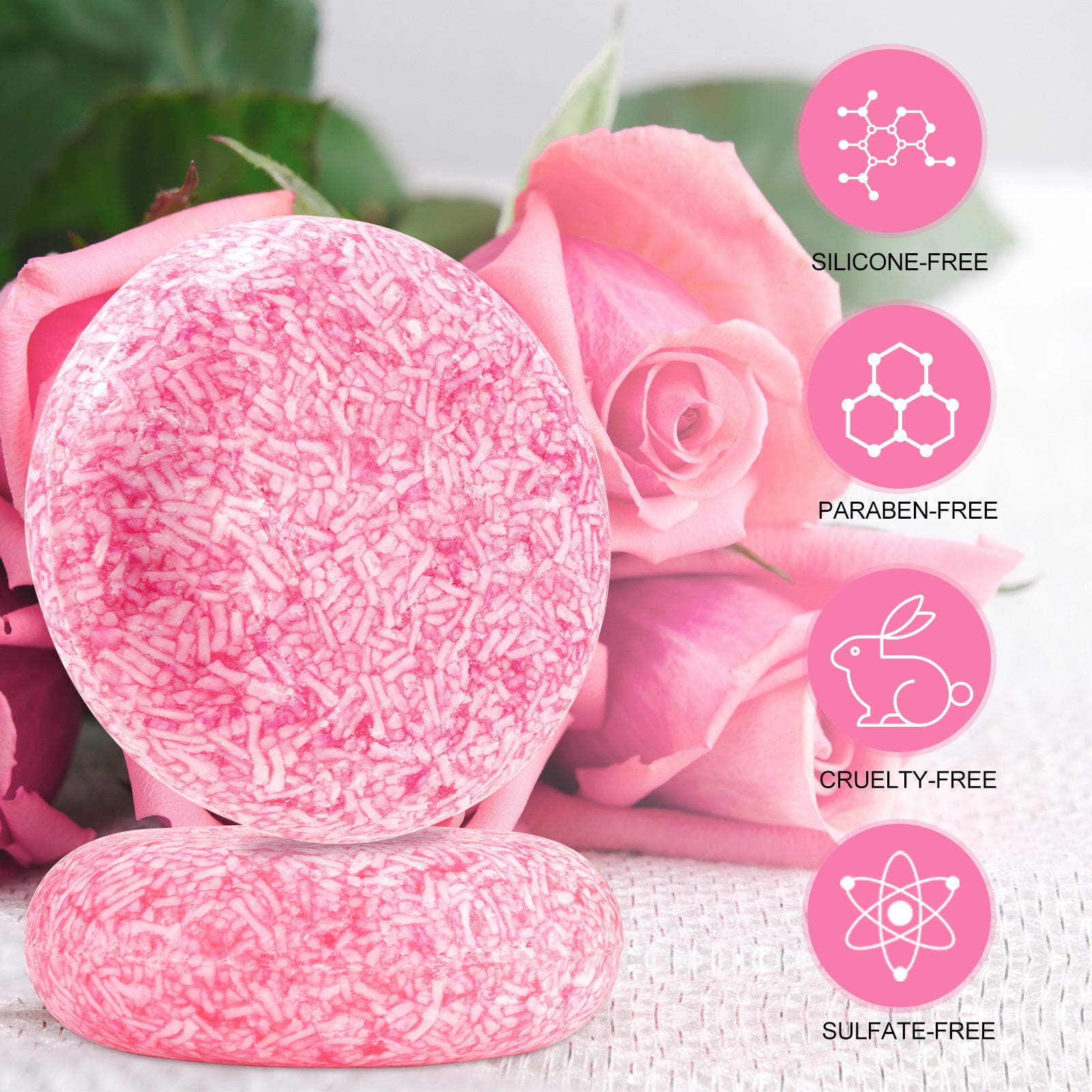 ALIVER Organic Rose Hair Growth Shampoo Bar, 60g