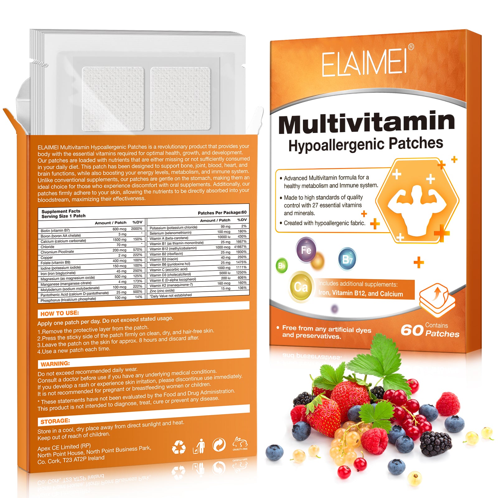 ELAIMEI Multivitamin Patches, 60pcs