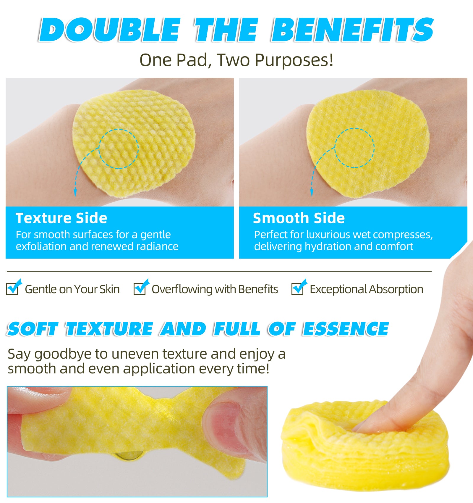 IKZEE Kojic Acid & Turmeric Cleansing Pads, 60pcs