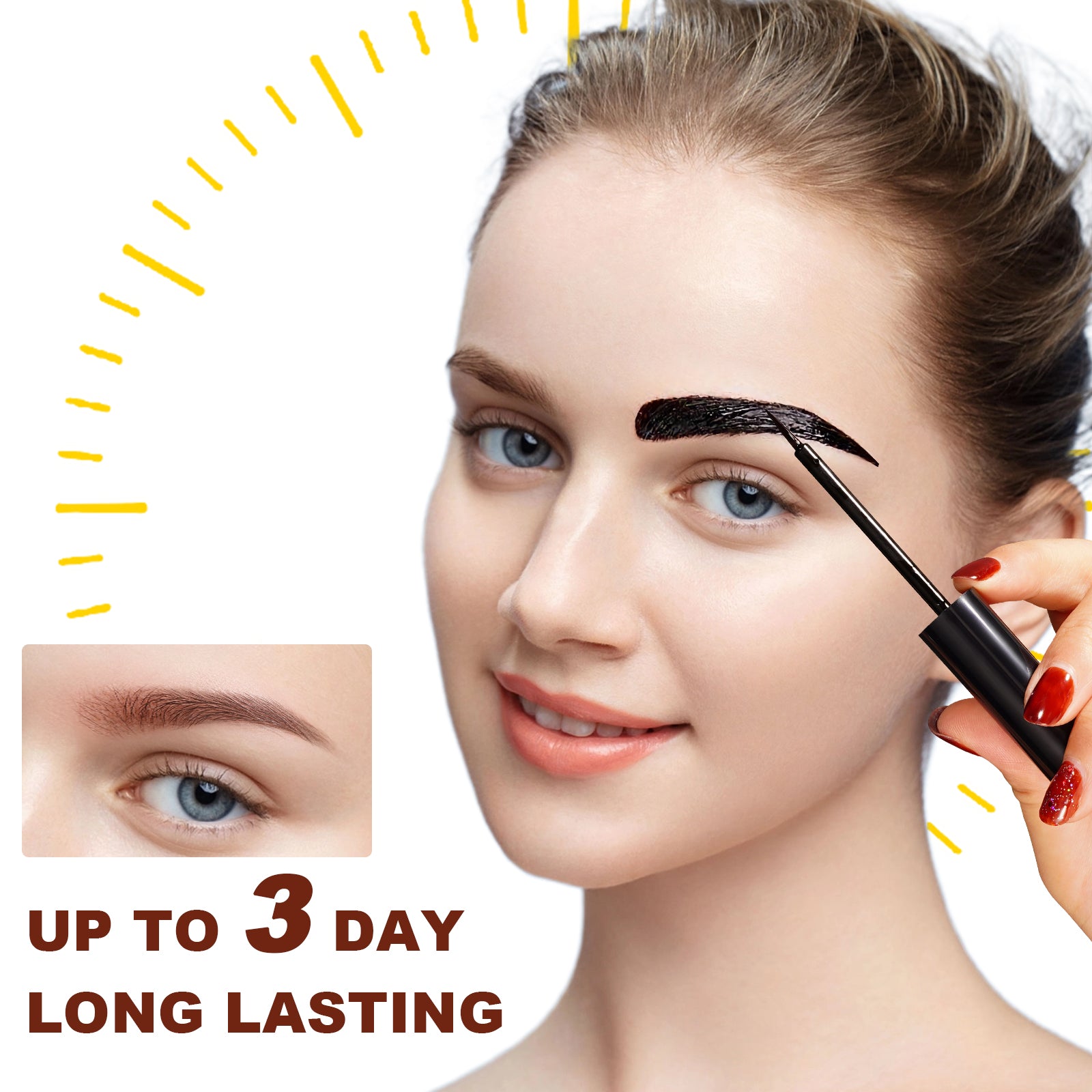 ELAIMEI Tattoo Eyebrow Gel, Long-Lasting Tint (Dark Brown)