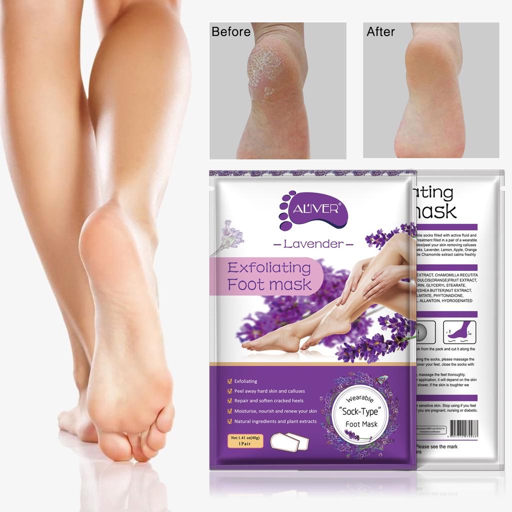 Aliver Lavender Soft Foot Peel Mask for Feet Dead Skin Remover