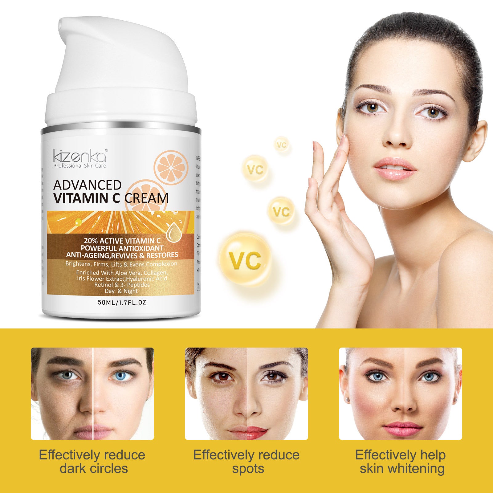 KIZENKA 20% Advanced Vitamin C Cream, 50ml