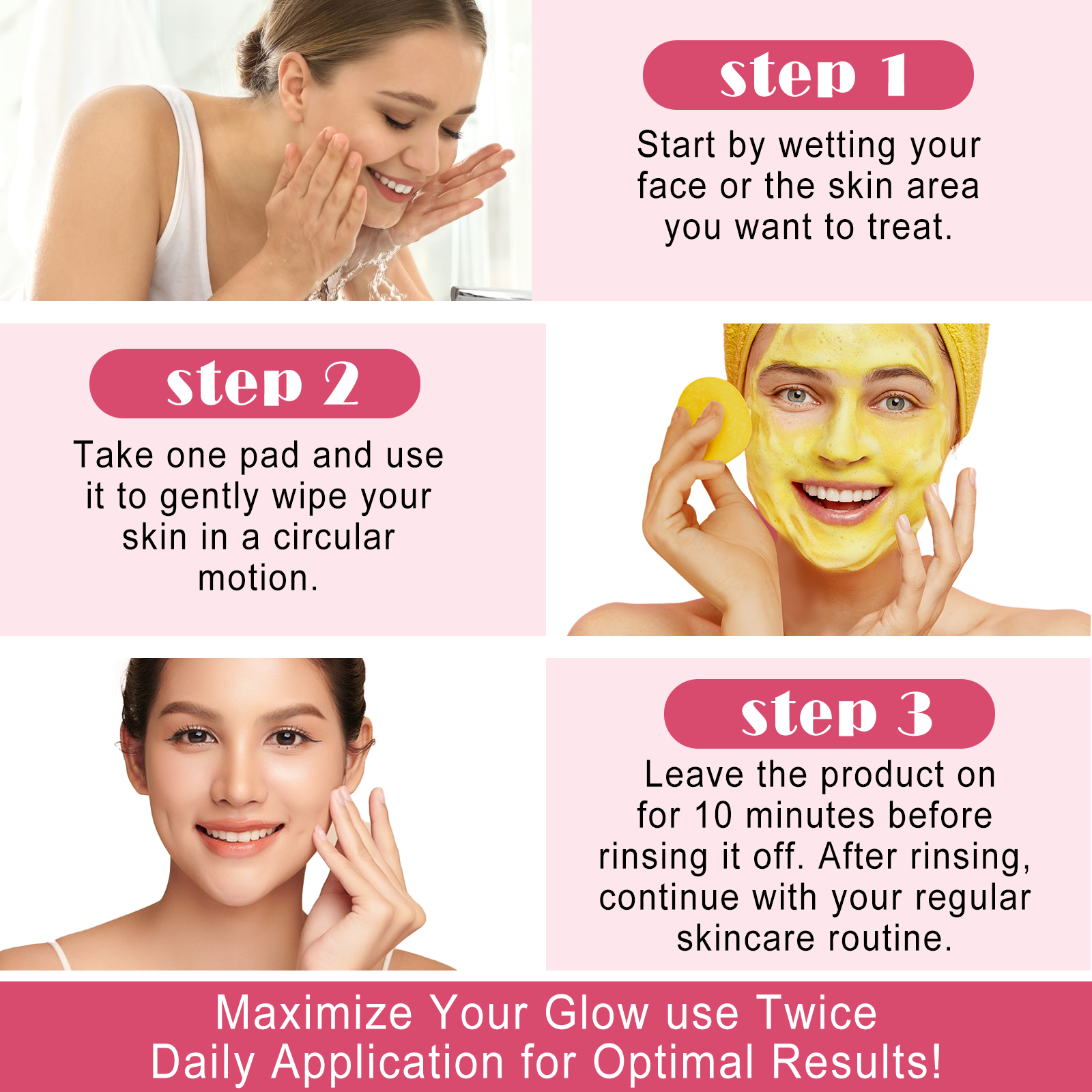 ALIVER Kojic Acid & Turmeric Cleansing Pads for Dark Spots, 40pcs