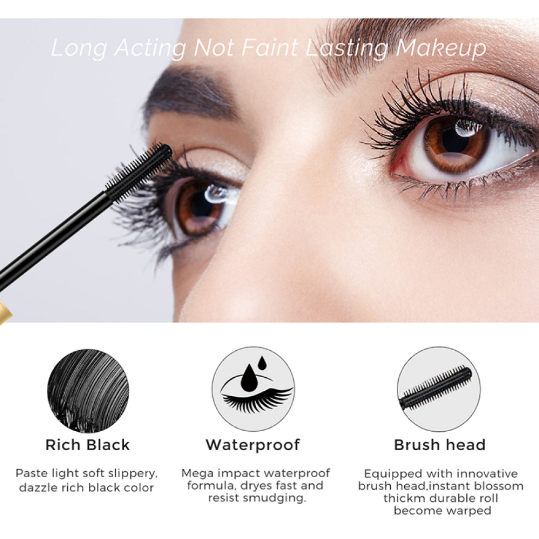 ALIVER Waterproof 4D Eyelash Volume Mascara, Black