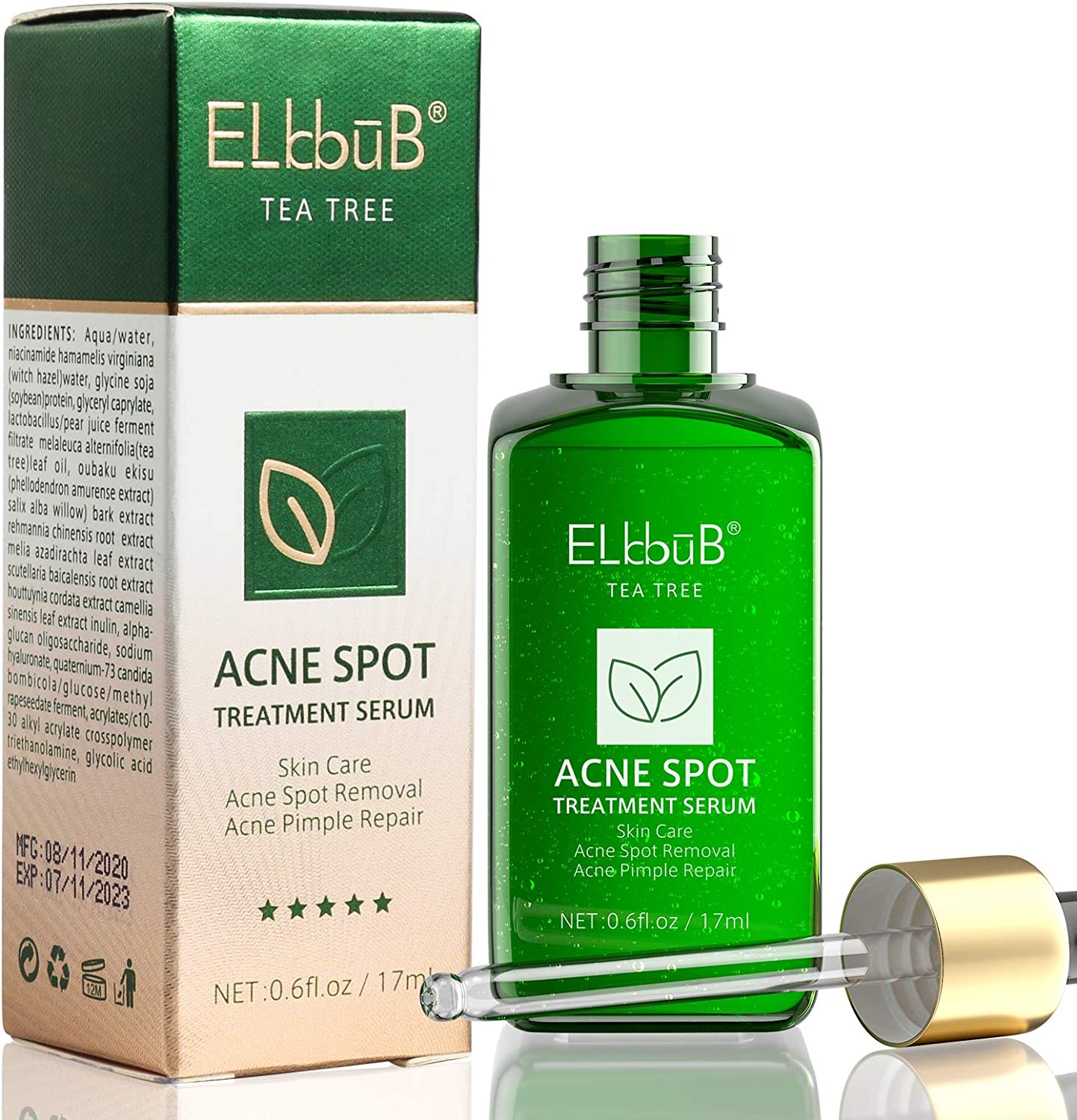 ELBBUB Acne Spot Treatment Serum, Tea Tree, 17ml