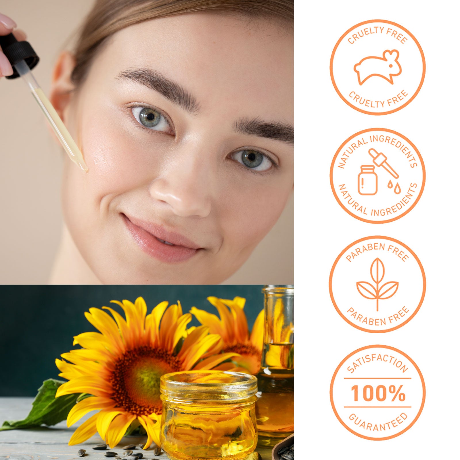 ALIVER Pure Sunflower Seed Oil for Hair, Body & Skin, 60ml