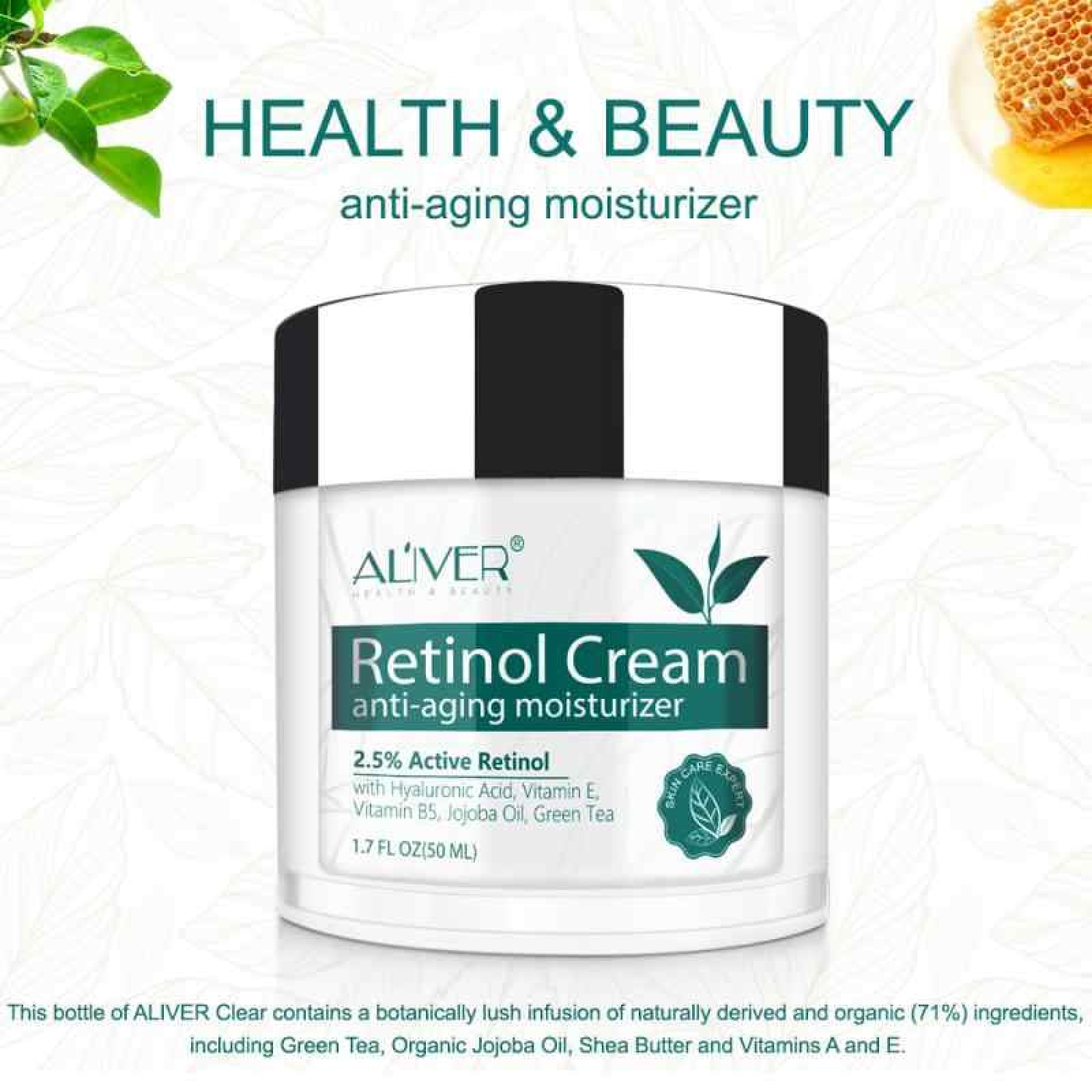 Aliver Pure Retinol Face Cream for Anti Aging Skin Moisturizer Repair