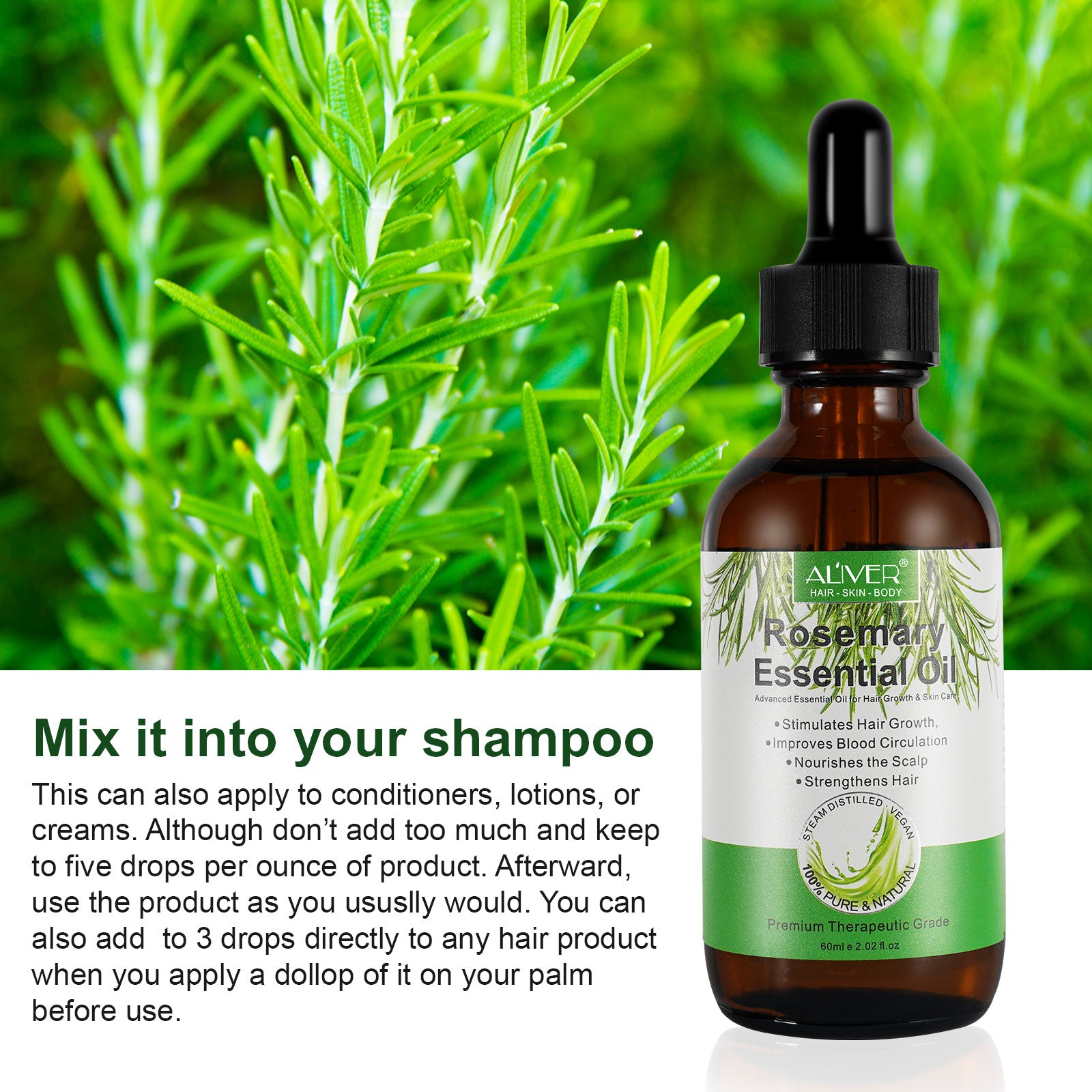 ALIVER Rosemary Hair Growth Oil, 60ml
