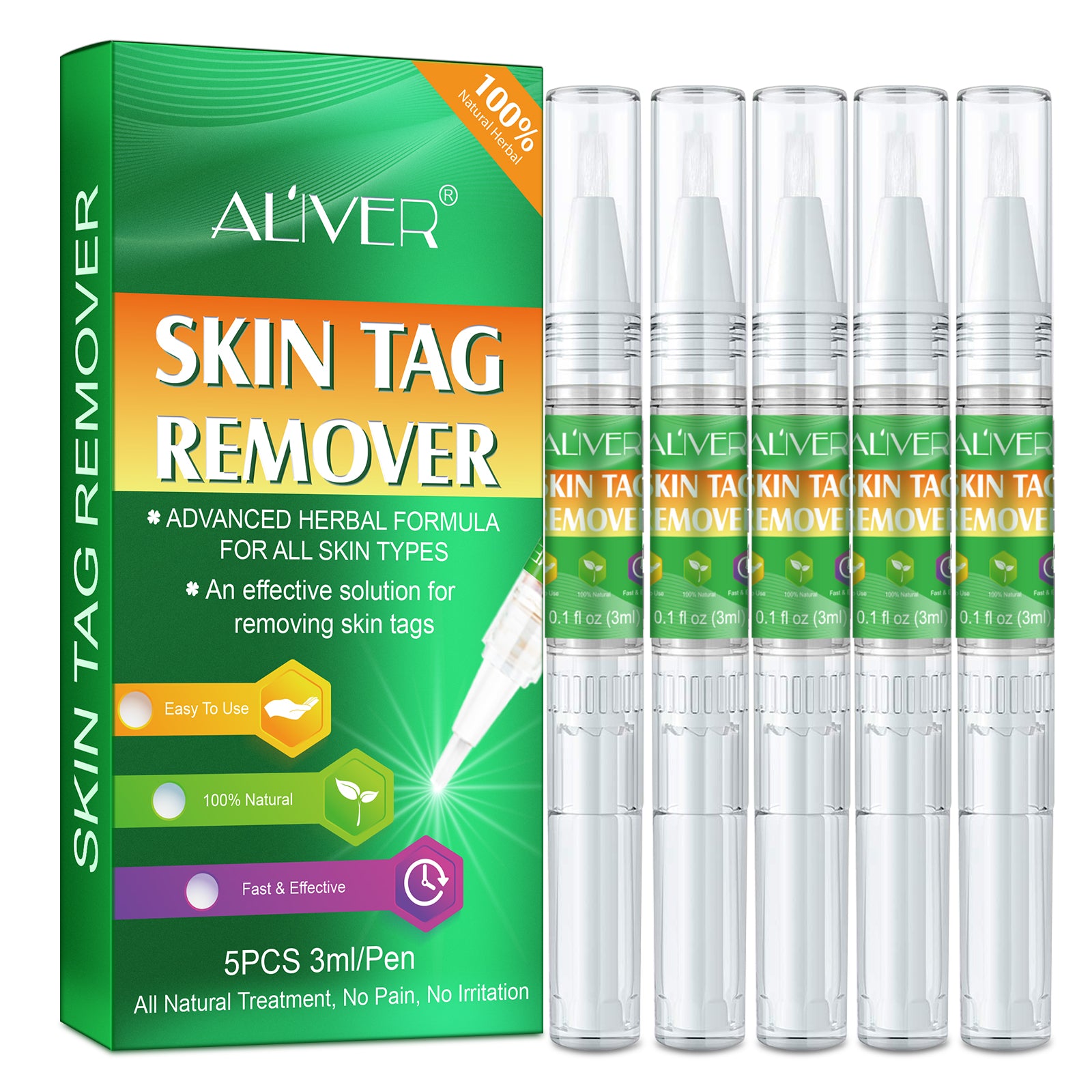 ALIVER Body Skin Tag Remover Pens, Anti Mole & Wart Kit, 5pcs