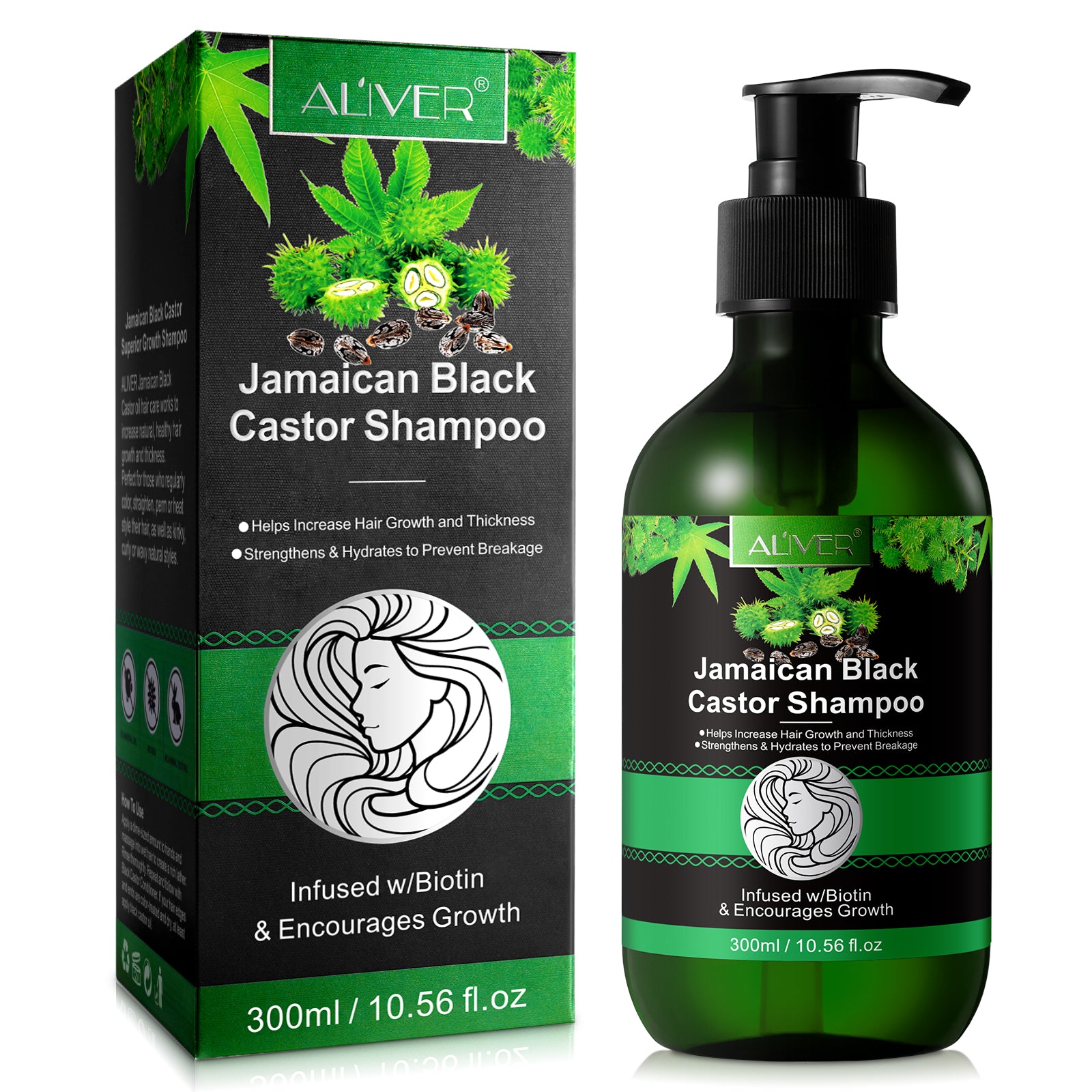 ALIVER Jamaican Black Castor Hair Growth Shampoo, 300ml