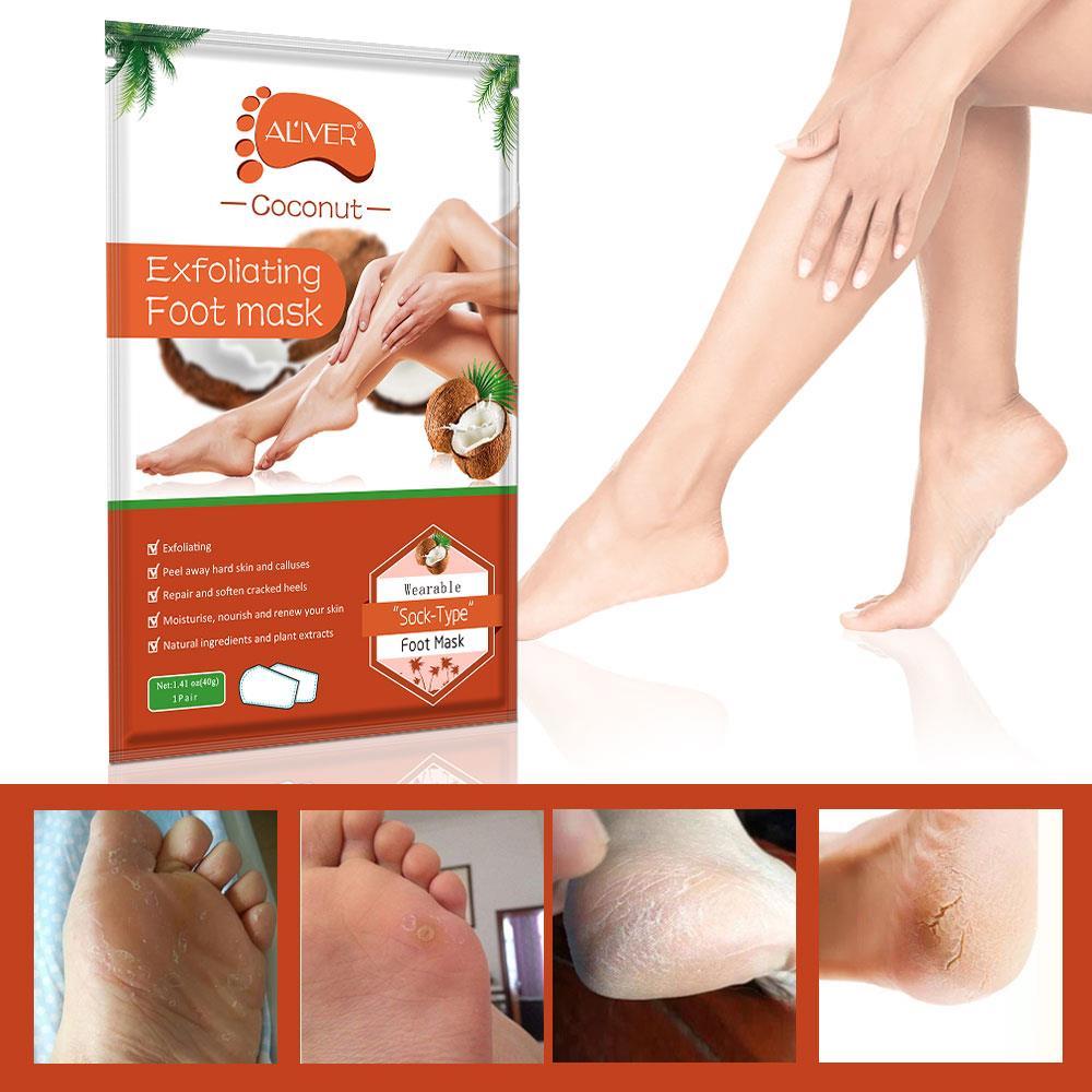 Aliver Coconut Soft Foot Peel Mask for Feet Dead Skin Remover