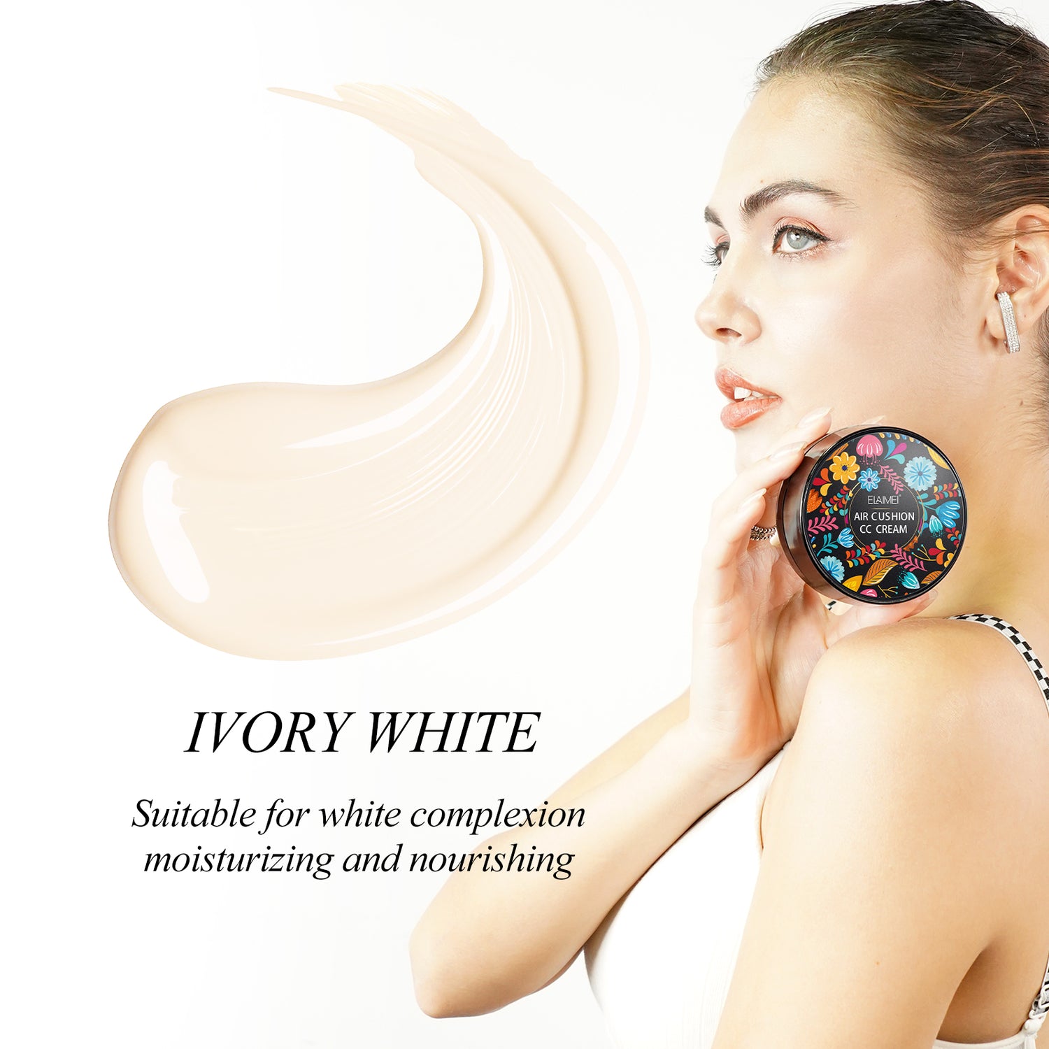 ELAIMEI Air Cushion CC Cream Concealer, Ivory White