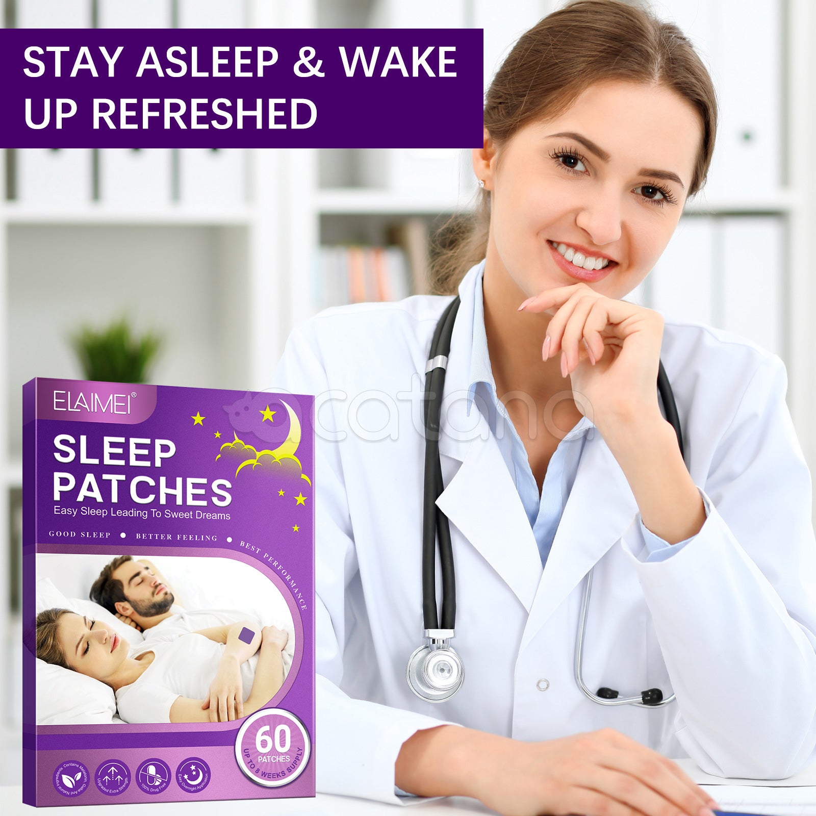 ELAIMEI Natural Deep Sleep Patches, 60pcs