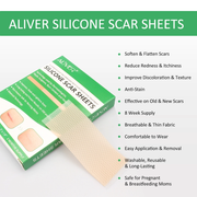 ALIVER Silicone Scar Sheets, Reduction Treatment, pack of 4pcs