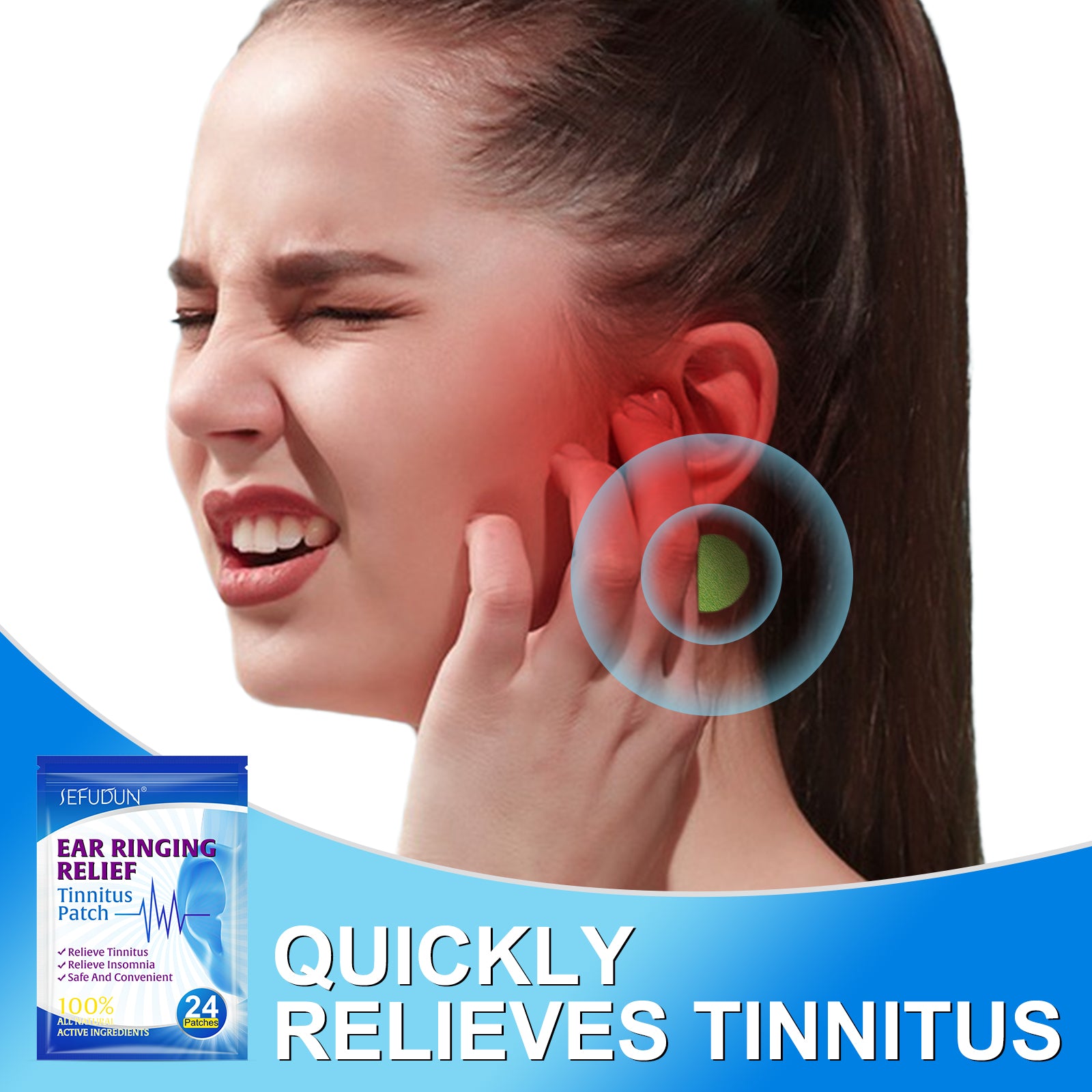 SEFUDUN Ear Ringing Relieving Patches, 24pcs